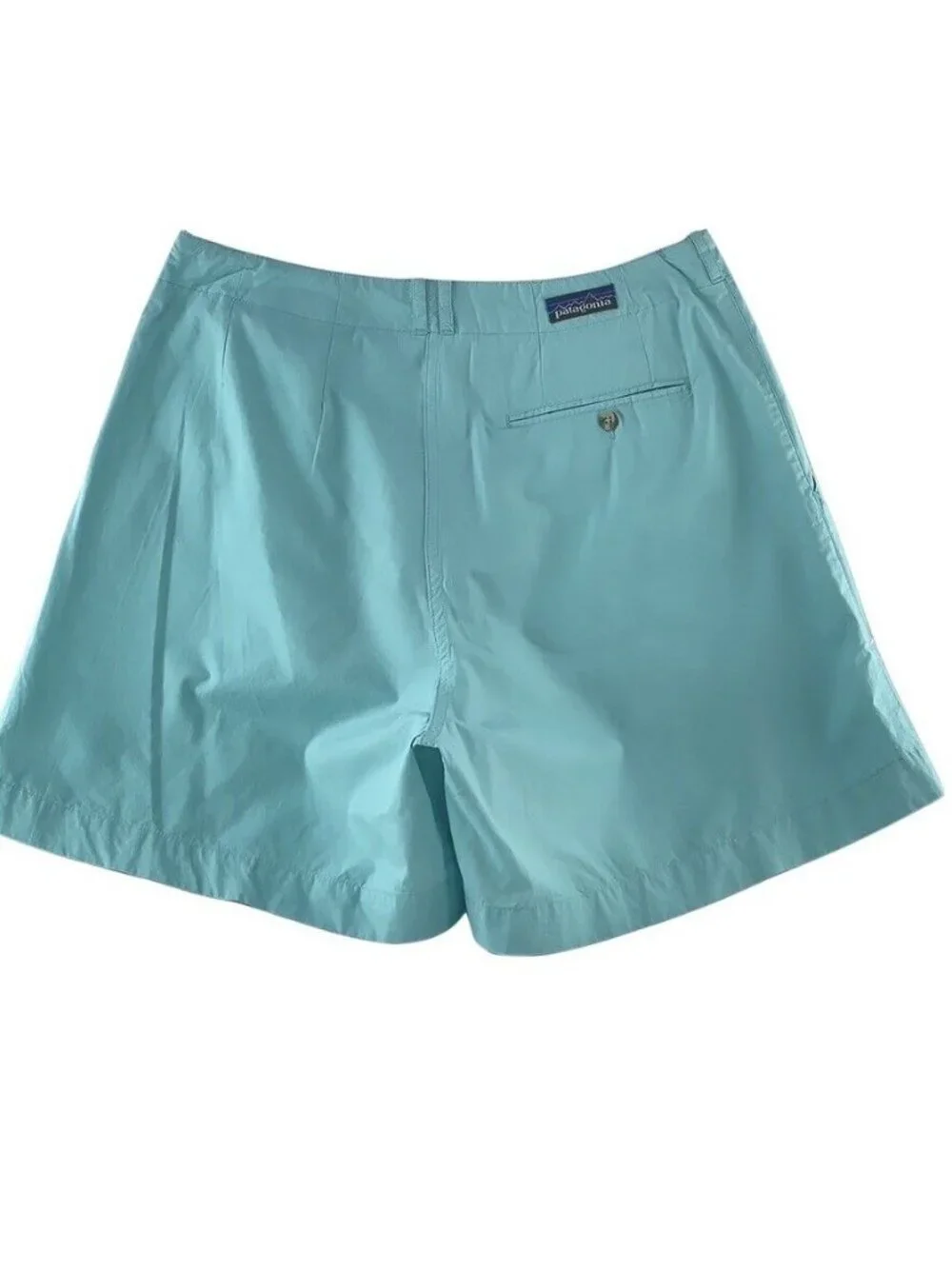 Patagonia Womens Turquoise Cotton Pleated Shorts Size 12